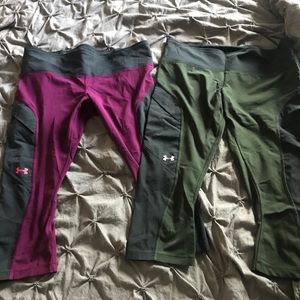 Set of 2 Under Armour Workout Leggings(w/ POCKETS)